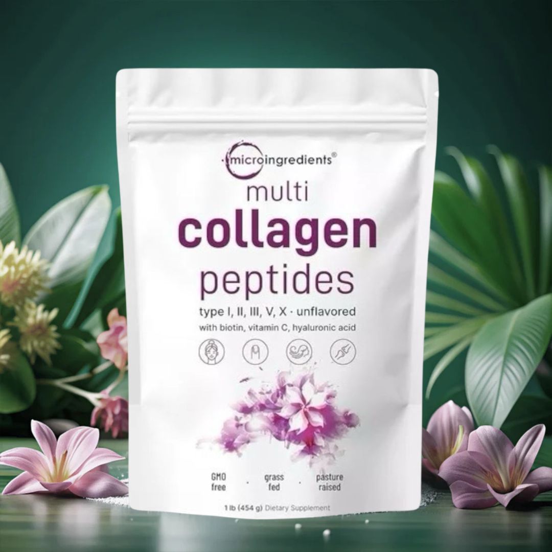 Multi Colágeno Péptidos - 5 tipos de colágeno + vitamina C, biotina y ácido hialurónico.