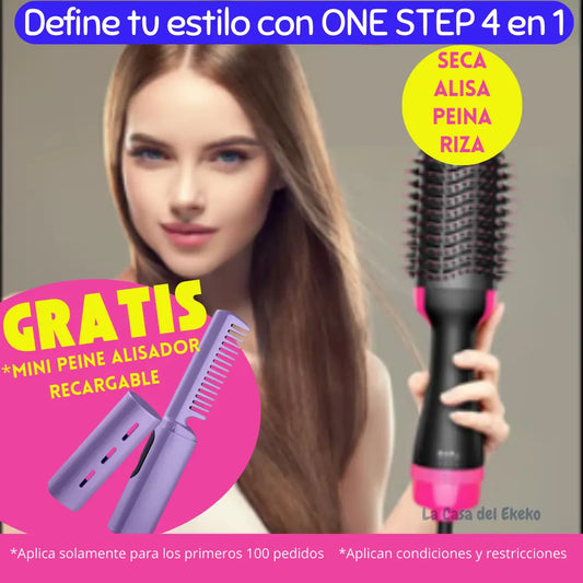 Cepillo Multiestilo 4 En 1 GRATIS Mini Peine Alisador Recargable