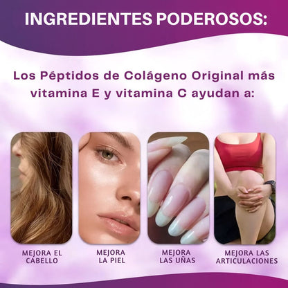 Multi Colágeno Péptidos - 5 tipos de colágeno + vitamina C, biotina y ácido hialurónico.