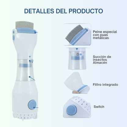 Peine Antipiojos – Tecnología de succión segura y efectiva.