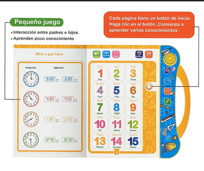 Libro Aprendizaje Niños con Sonido Interactivo Inglés - español