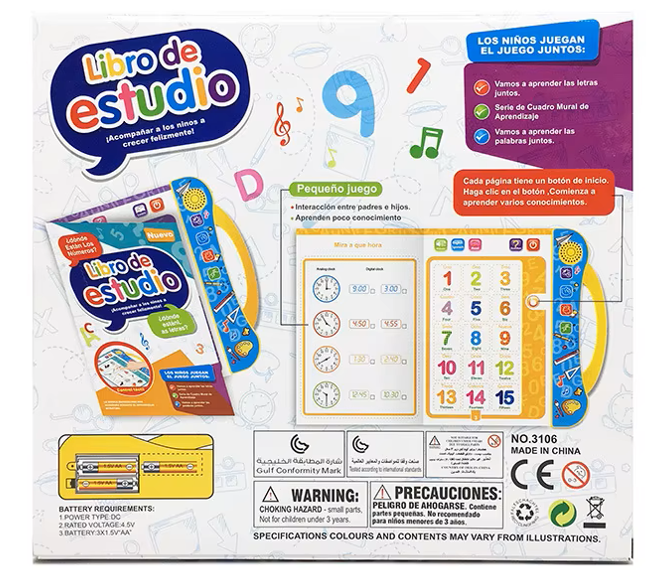 Libro Aprendizaje Niños con Sonido Interactivo Inglés - español