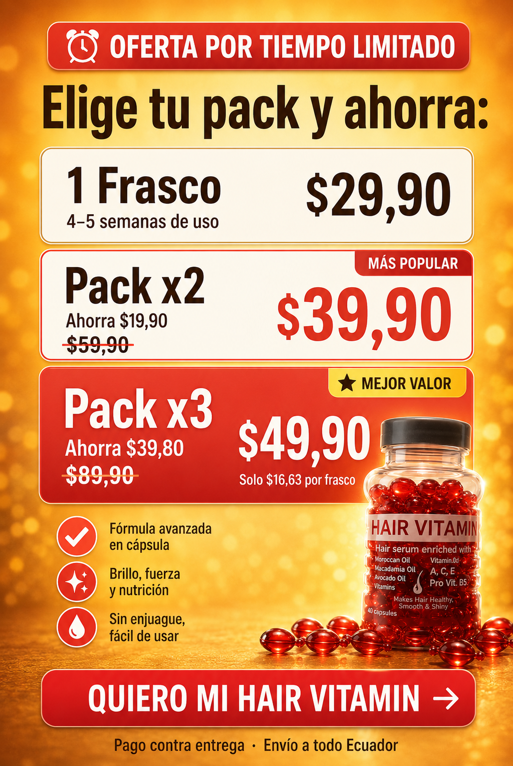 Hair Vitamin - Serum Capilar en Capsula
